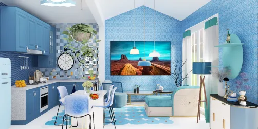 casa de campo azul💙💙