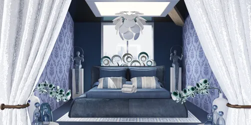 bedroom in blue