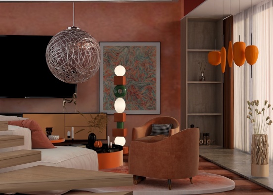 peach living Room 🍑🍑 Design Rendering