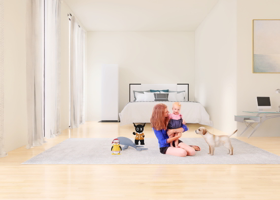 Bedroom with kids Design Rendering
