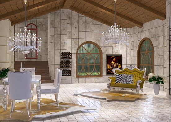 Castle style wine cellar Design Rendering