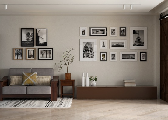 Simple Elderly living room Design Rendering