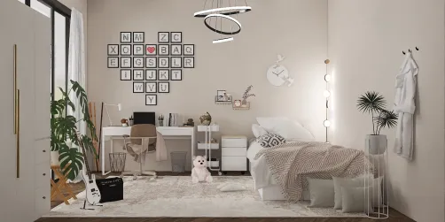 White serenity  room🤍🤍🤍