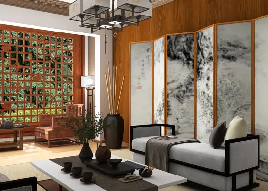 # Oriental Livingroom  Renderização de Design