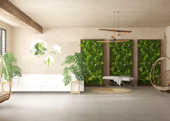 Relaxing Bath/Tropical Room Design Rendering