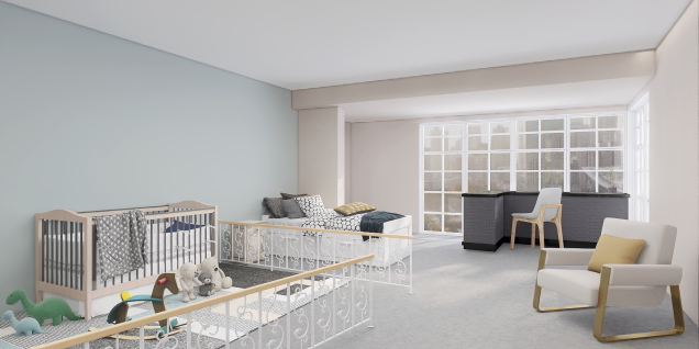 Shared baby and teenager room