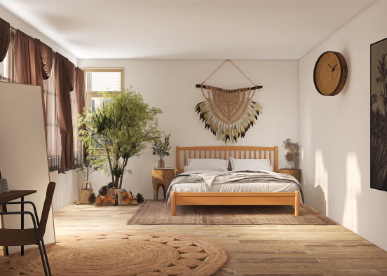 Biophilic bedroom 🌱🪵 Design Rendering