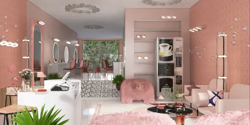 Pink hairdresser salon 