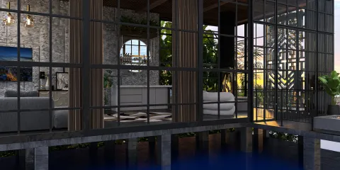 modern living room design showcasing a nature-inspired layout with smart furniture arrangement, featuring real-time 3D rendering capabilities for immersive interior decor experiences.