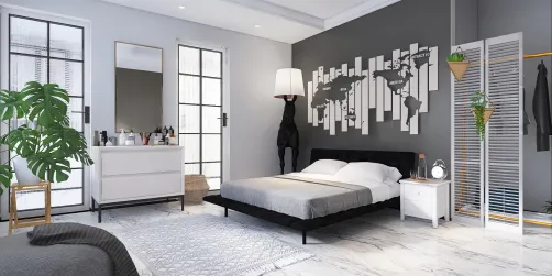 Black and white bedroom  