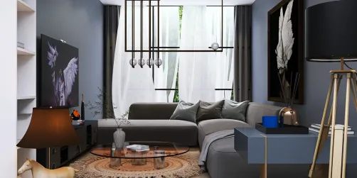 Mid-century minimalist living room idea 💡
