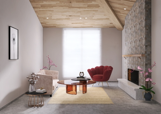 Simple living room Design Rendering