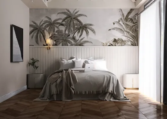 Light grey bedroom  Design Rendering