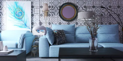Blue living room idea 💡