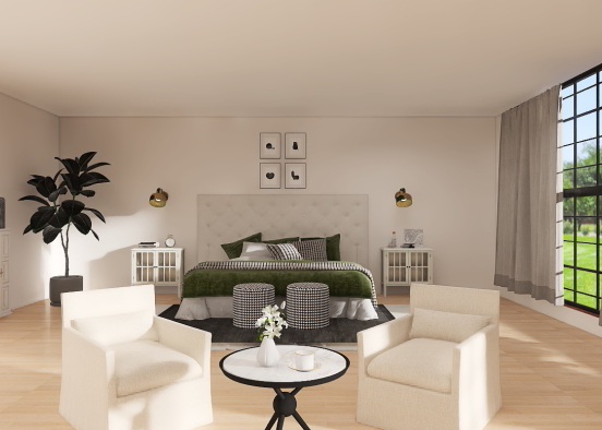 Luxurious bedroom Design Rendering