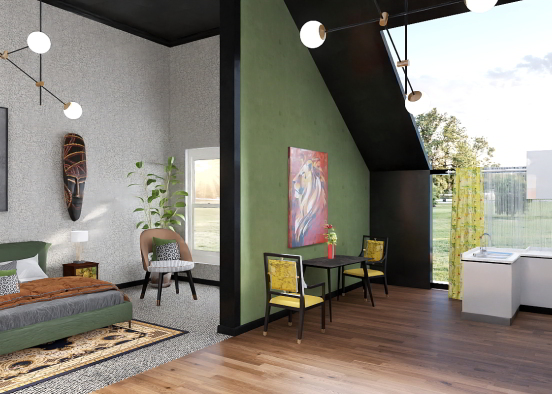 African modern inspired apartment ✨️  Design Rendering