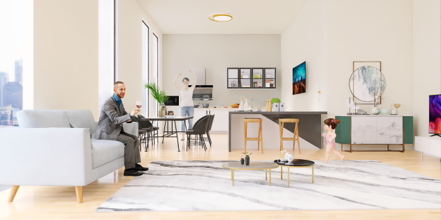 dining room complemented with living room ❤️