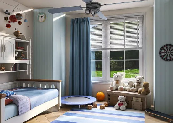 This is the room of a little boy who loves to play Design Rendering