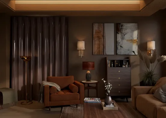 Cozy Living Room  Design Rendering