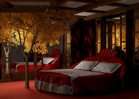 autumn style bedroom Design Rendering