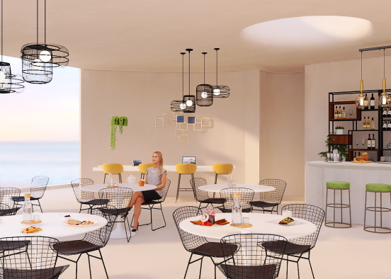 beachside cafe and restaurant  Design Rendering