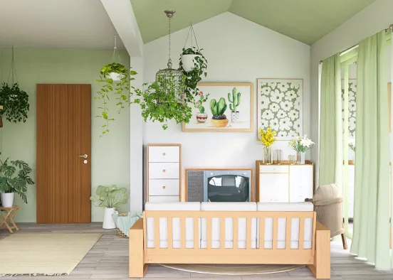 Cozy Green Farmhouse ▪︎ Sweet Color Pallette🌻🌿🧺 Design Rendering