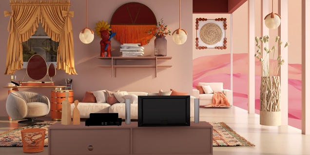 Peach Fuzz Living Room
