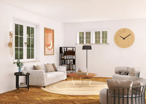 A Simple Living Space Design Rendering