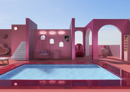Barbie dream house pool lounge  Design Rendering