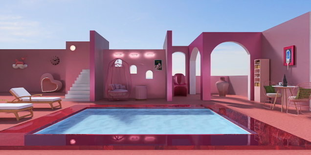 Barbie dream house pool lounge 