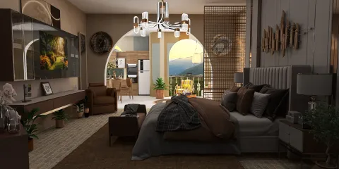 cozy bedroom design featuring a luxurious bed and modern decor, emphasizing relaxation and comfort in the space; highlighting Homestyler's real-time 3D rendering feature for an accurate preview of design concepts.