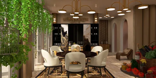 Dining room in Met Gala 2024 style