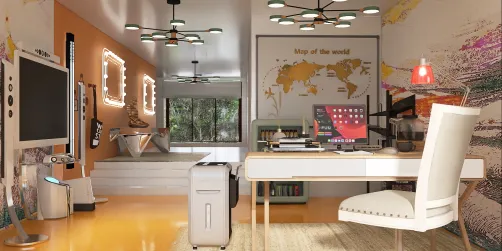 espacio de trabajo con color y calidez