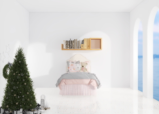 Random room with a Christmas tree Design Rendering