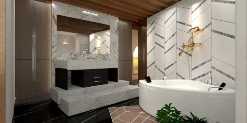 gold brown bathroom