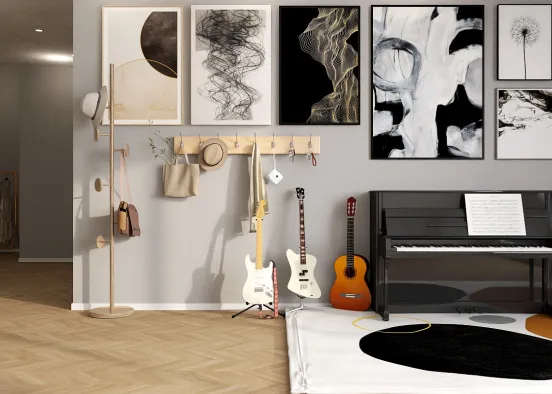 Musical livingroom  Design Rendering