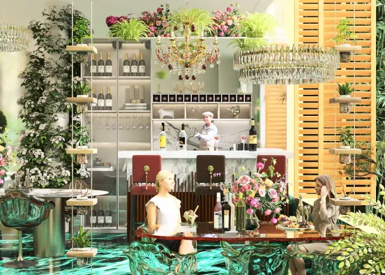 # afternoon dining on a sunny day Renderização de Design
