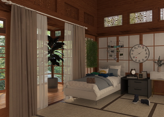Room a little messy Design Rendering