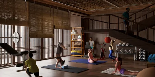 Gimnasio de madera