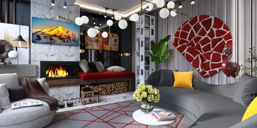 Arefreshing living room with wonderful winter coll