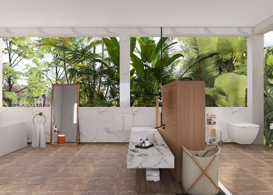 Nature bathroom Design Rendering