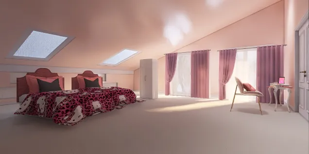 Pink themed bedroom 