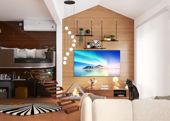 Dream living/bed room Design Rendering