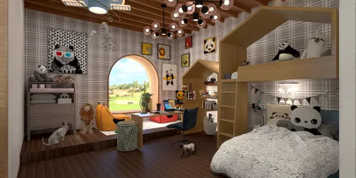 12 year old boys room loves pandas