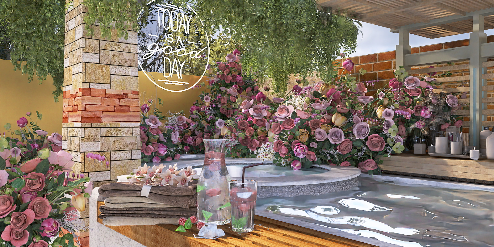 Spa day in the rose garden