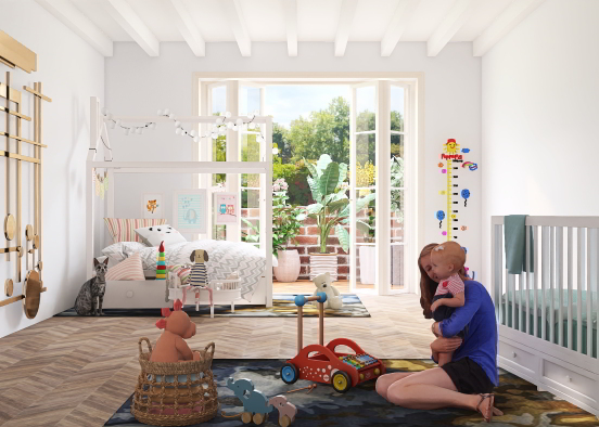 Cute kids bedroom Design Rendering
