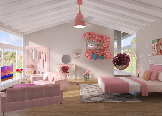 Barbie bedroom Design Rendering