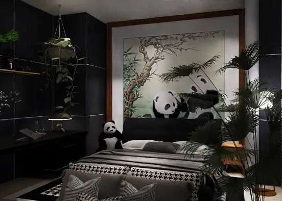 Panda kids room Design Rendering