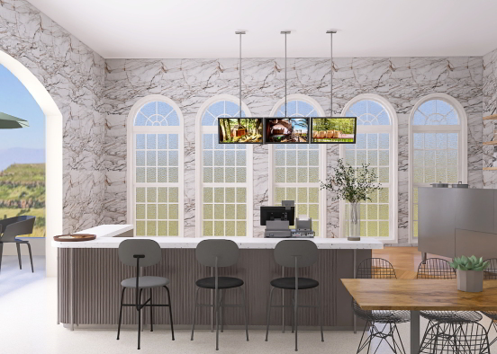A mixed style Cafe Design Rendering