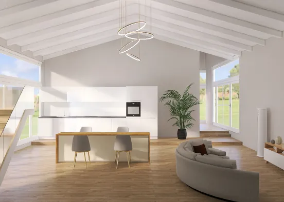 my dream living room/kitchen  Design Rendering